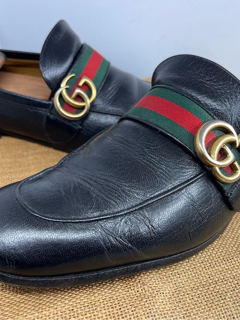 $950 Authentic Gucci GG Mens Shoes US 10 Made in Italy